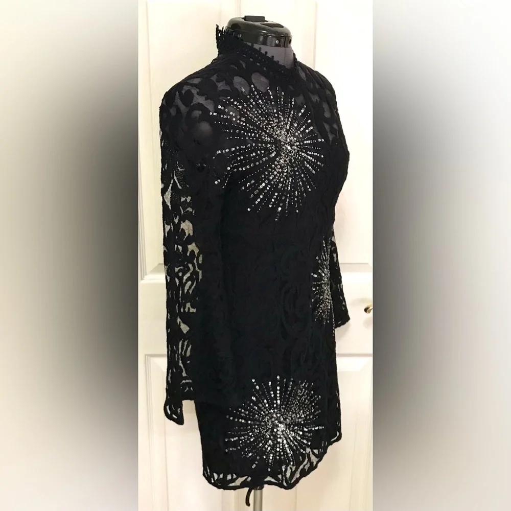 Free People North Star Lace Dress Black